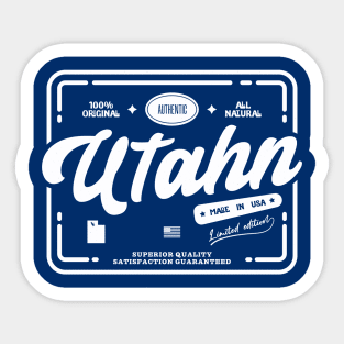 Authentic Utahn Cool Vintage Light Stamp Print Utah Resident Gift Sticker